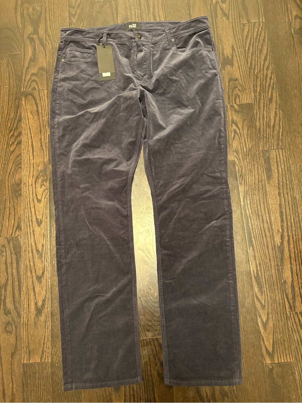 Paige Federal Men's Cotton Blend NWT Size 38 Corduroy Pants — Dark Navy